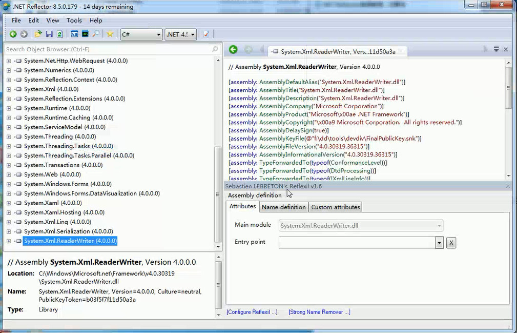 .net反编译工具(reflector 8)v8.5.0.179 绿色注册版,反编译工具,绿色注册版,第1张 .net反编译工具(reflector 8)v8.5.0.179 绿色注册版,.net反编译工具(reflector 8)v8.5.0.179 绿色注册版 - 九牛源码网,反编译工具,绿色注册版,第1张