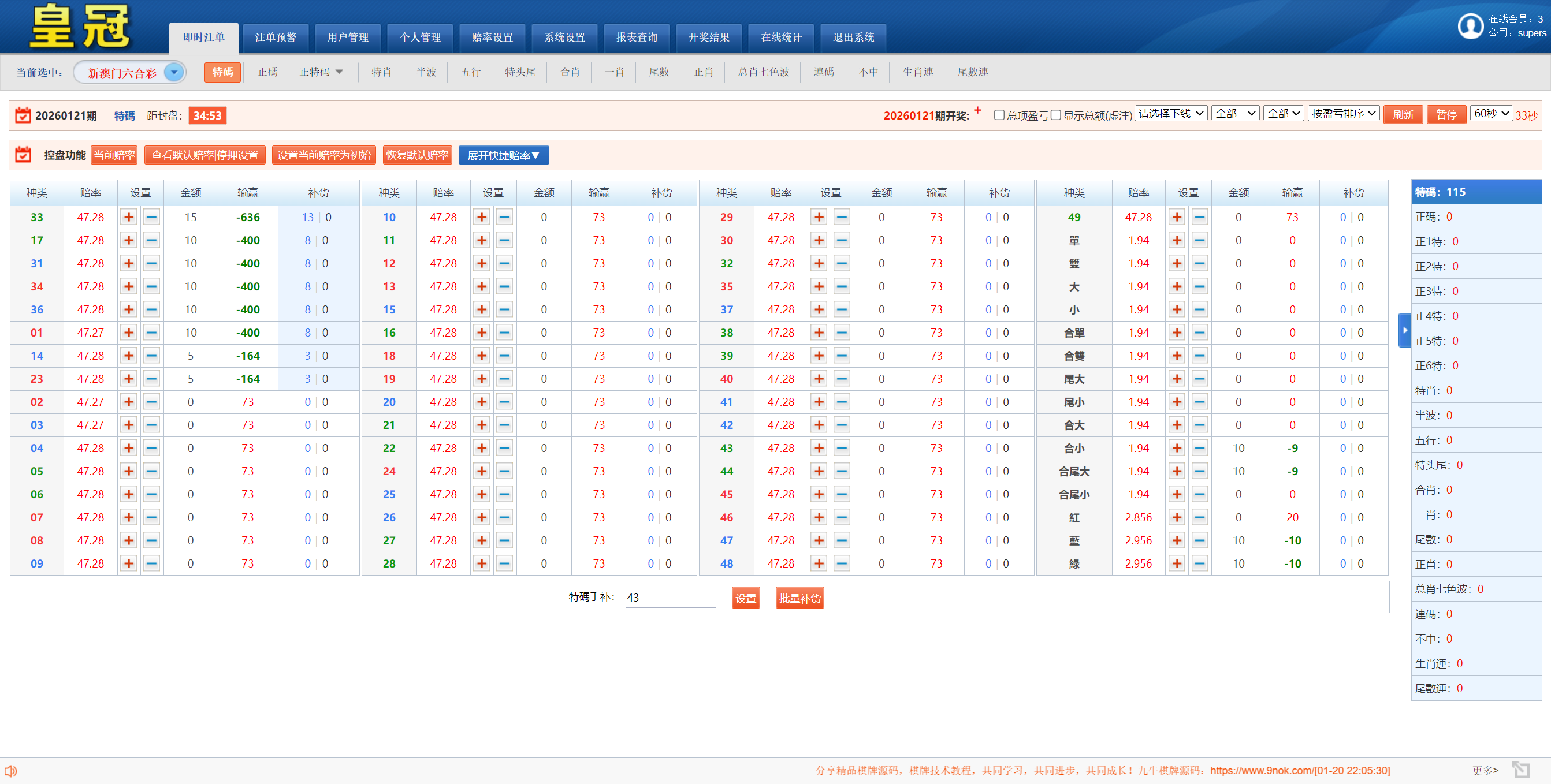 澳门六合彩OA信用盘双面盘/皇冠六合彩OA系统/完整可运营 - 九牛源码网