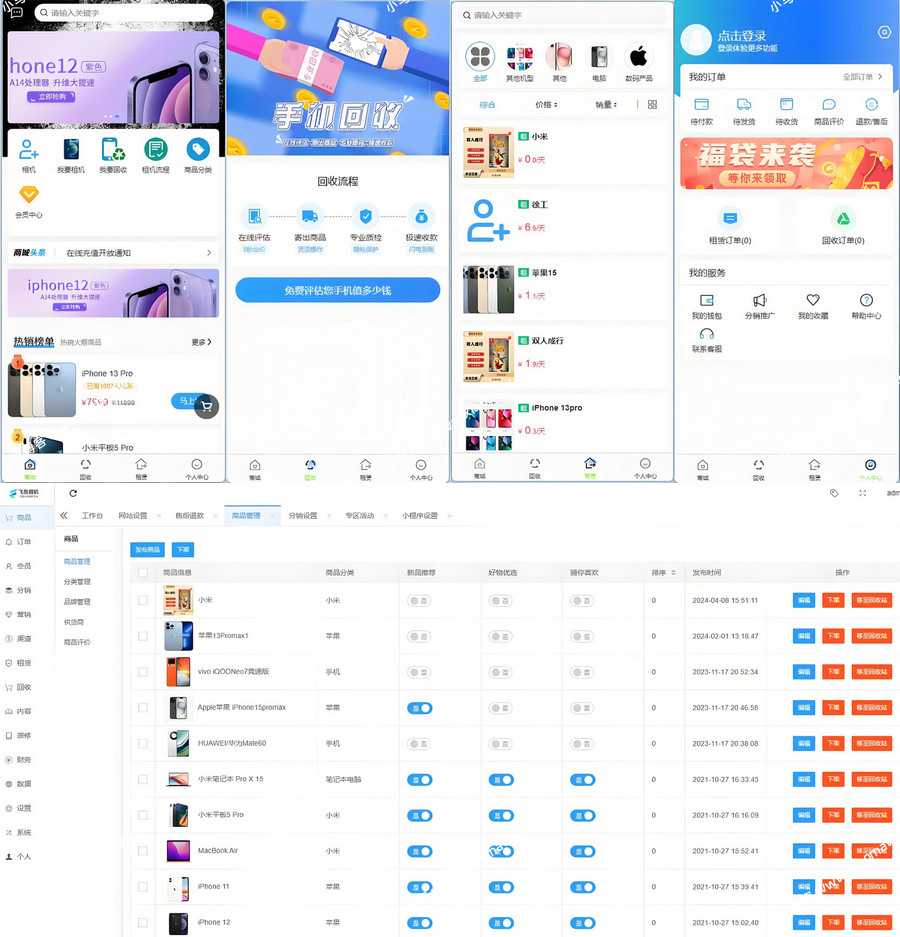 二手商城系统，回收租赁系统源码Thinkphp+uniapp核心