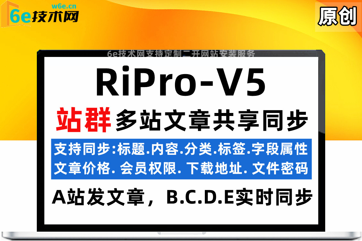 WP 插件- 【RiPro-V5-多站文章同步更新】A站发布文章-B-C-D站点同时更新同文章-支持各类参数权限同步